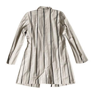 Issey miyake fw1999 Pleated striped cream Blazer back