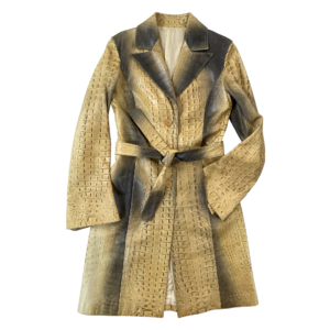 Roberto Cavalli Croc Embossed Leather Trench