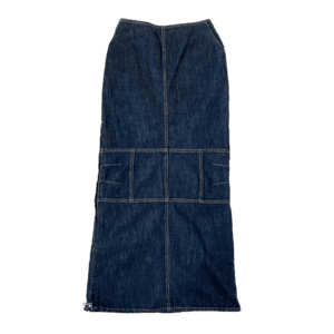 W&LT Flare Denim Skirt Front Zipped