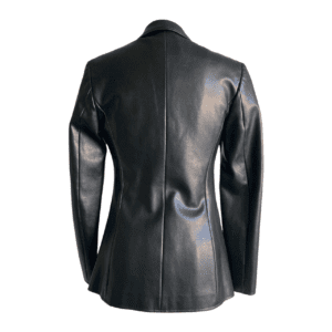 versace jeans couture black pleather blazer back