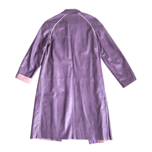 fendissime purple varsity trench coat back