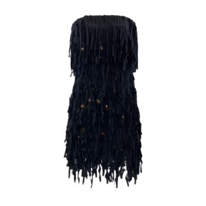 Blumarine F/W2010 Black Fringe Mini Dress