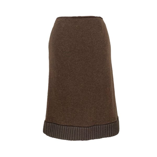 miu miu 1999 ribbed wool skirt back