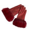 Gianfranco Ferre Red Fur Lined Leather Gloves