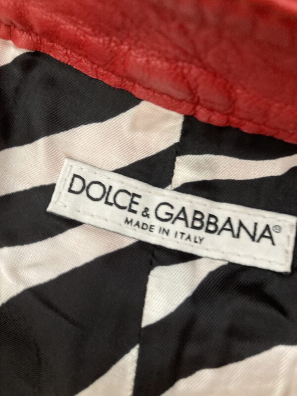 dolce gabbana red leather capris tag