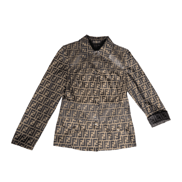 fendi zucca logo sequin blazer