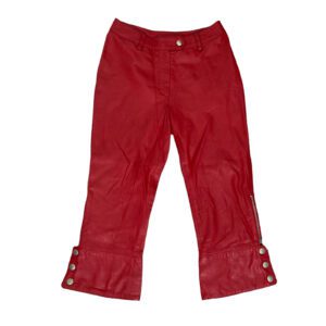dolce gabbana red leather capris