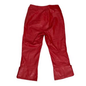 dolce gabbana red leather capris