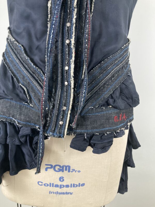 marithe françois girbaud S/S2004 denim ruffle toop back