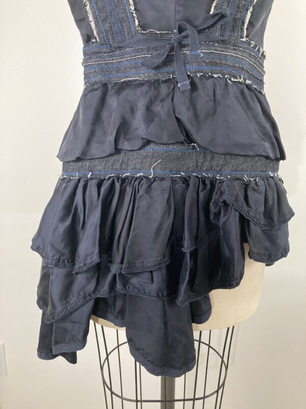 marithe françois girbaud S/S2004 denim ruffle toop back