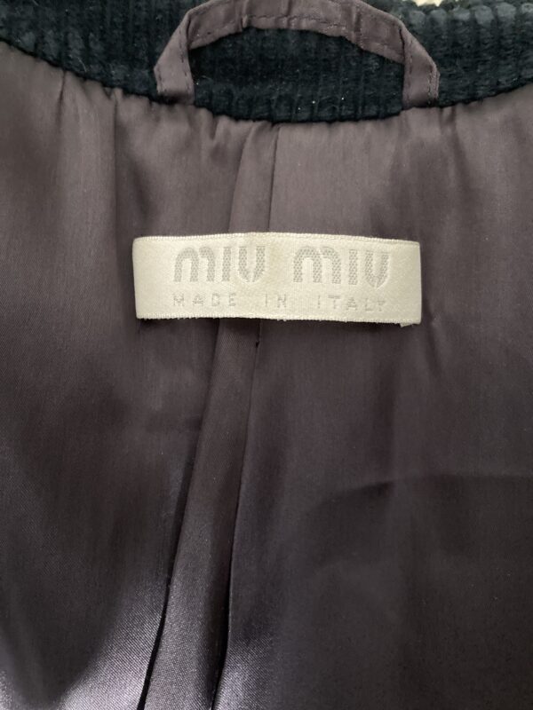 Miu Miu F/W1997(?) Navy Corduroy Long Belted Overcoat tag